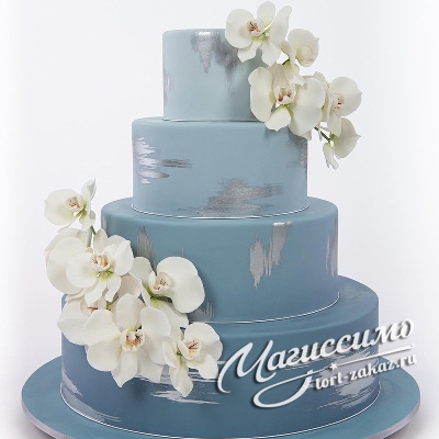 Свадебный торт с орхидеями Нежность