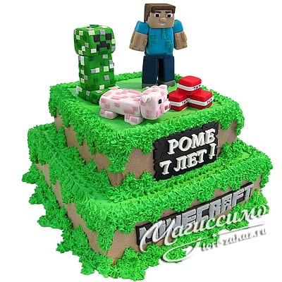 Торт Minecraft (518) 2-х ярусный