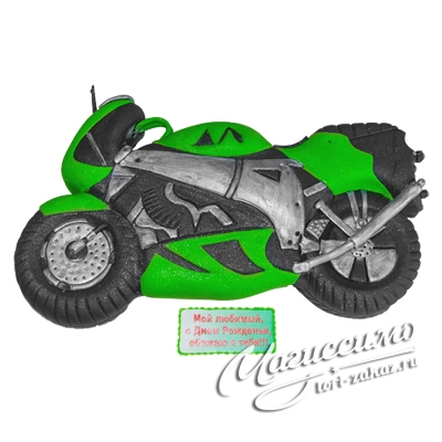 Торт Мотоцикл зеленый