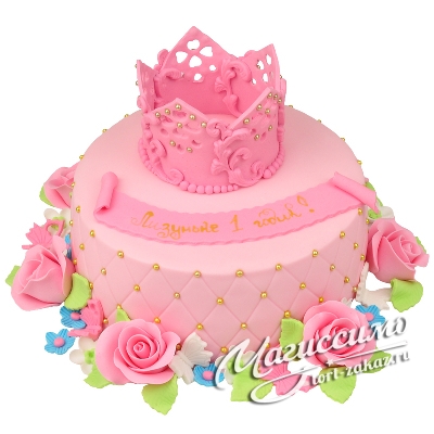 Торт с розовой короной