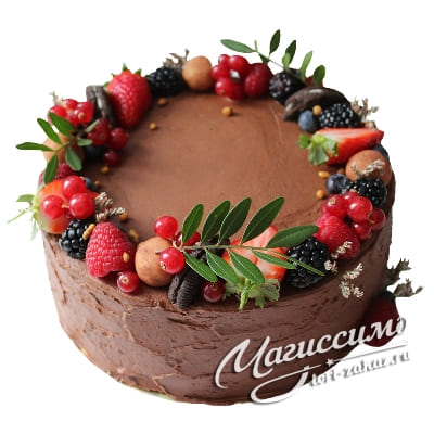 Торт Шоколадный с ягодами