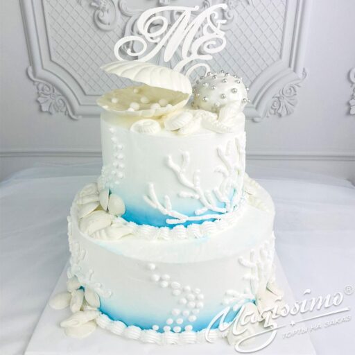 Торт Свадебный морской фото