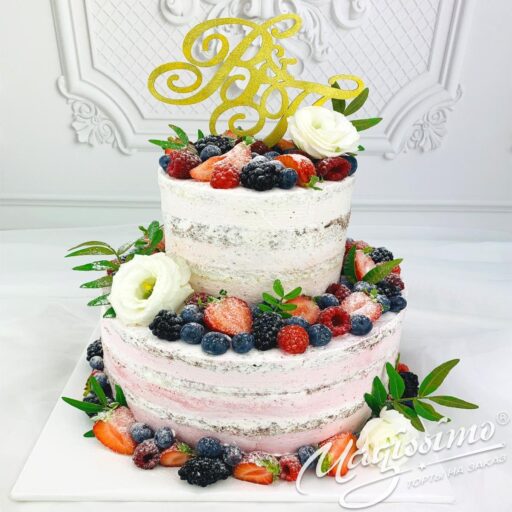Торт открытый с цветами фото