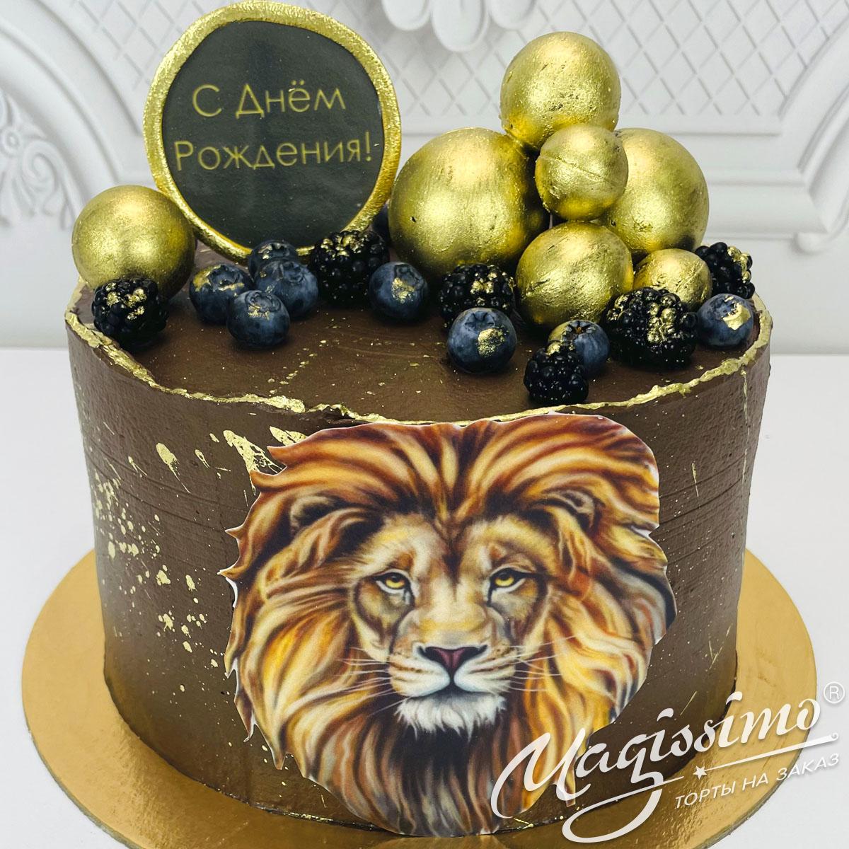 Торт шоколадный со львом фото